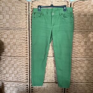 Skye's the Limit Green Zipper Ankle Jeans Pants Women's Size‎ 10 Casual Stylish